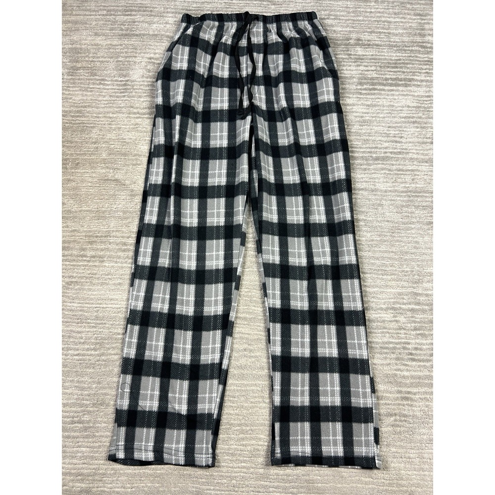 Essential Sleepwear by Seven Apparel Pajama Pants Women Large Black Plaid Fleece